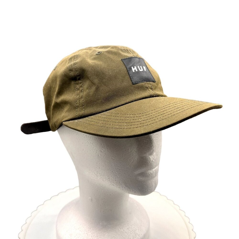 HUF Box Logo Unstructured Olive Green One Size Adjustable Strap Back Cap